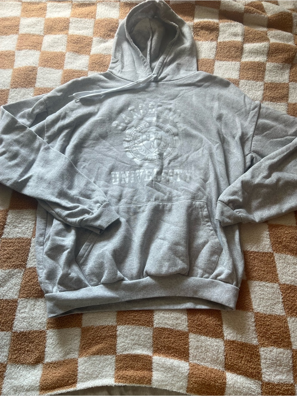 University Graphic Light Gray Hoodie - Men's Pullover